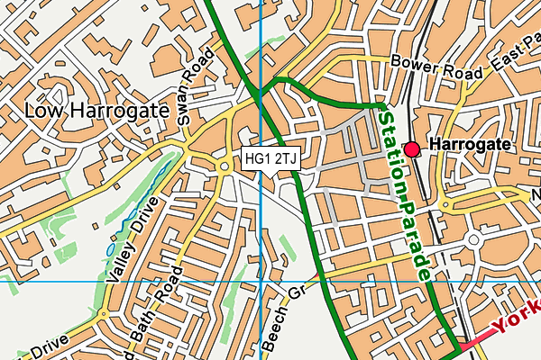 HG1 2TJ map - OS VectorMap District (Ordnance Survey) HG1 2TJ map - OS VectorMap District (Ordnance Survey)
