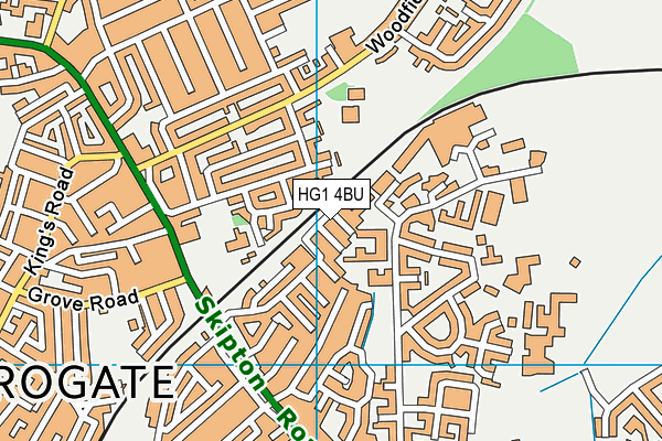 HG1 4BU map - OS VectorMap District (Ordnance Survey) HG1 4BU map - OS VectorMap District (Ordnance Survey)