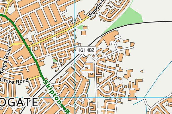 HG1 4BZ map - OS VectorMap District (Ordnance Survey) HG1 4BZ map - OS VectorMap District (Ordnance Survey)