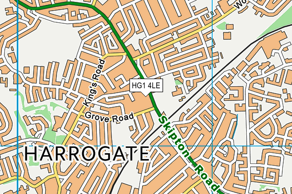HG1 4LE map - OS VectorMap District (Ordnance Survey) HG1 4LE map - OS VectorMap District (Ordnance Survey)