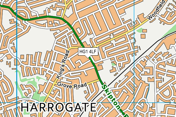 HG1 4LF map - OS VectorMap District (Ordnance Survey) HG1 4LF map - OS VectorMap District (Ordnance Survey)