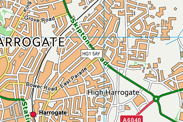 HG1 5AY map - OS VectorMap District (Ordnance Survey) HG1 5AY map - OS VectorMap District (Ordnance Survey)