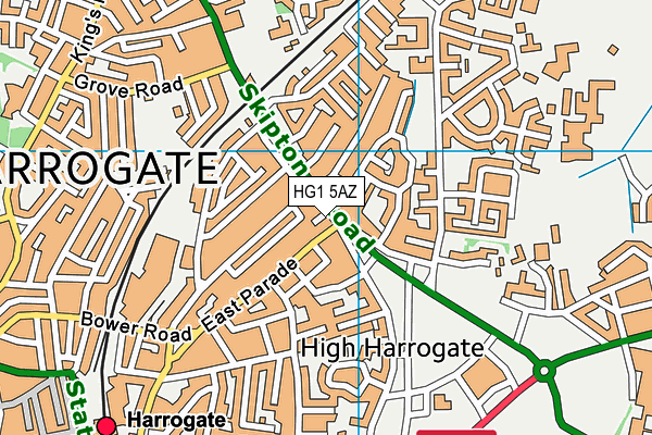 HG1 5AZ map - OS VectorMap District (Ordnance Survey) HG1 5AZ map - OS VectorMap District (Ordnance Survey)