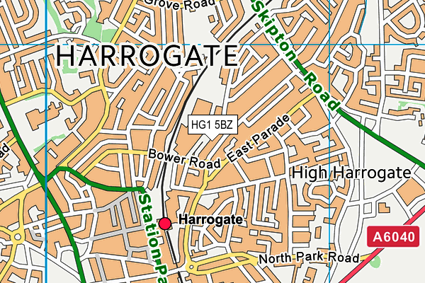 HG1 5BZ map - OS VectorMap District (Ordnance Survey) HG1 5BZ map - OS VectorMap District (Ordnance Survey)