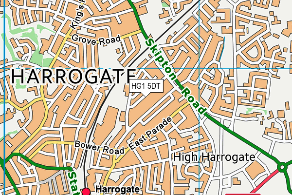 HG1 5DT map - OS VectorMap District (Ordnance Survey) HG1 5DT map - OS VectorMap District (Ordnance Survey)