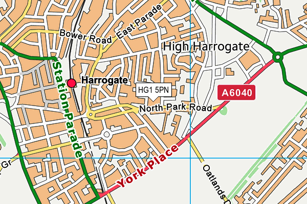 HG1 5PN map - OS VectorMap District (Ordnance Survey) HG1 5PN map - OS VectorMap District (Ordnance Survey)
