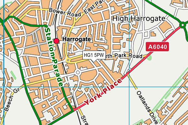 HG1 5PW map - OS VectorMap District (Ordnance Survey) HG1 5PW map - OS VectorMap District (Ordnance Survey)