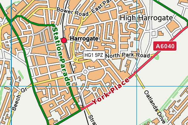 HG1 5PZ map - OS VectorMap District (Ordnance Survey) HG1 5PZ map - OS VectorMap District (Ordnance Survey)