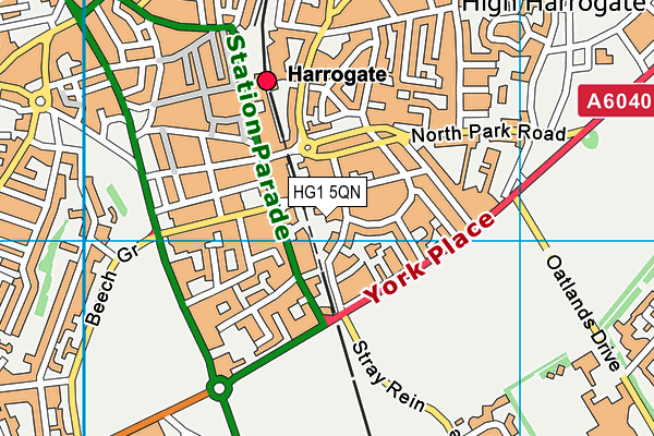 HG1 5QN map - OS VectorMap District (Ordnance Survey) HG1 5QN map - OS VectorMap District (Ordnance Survey)
