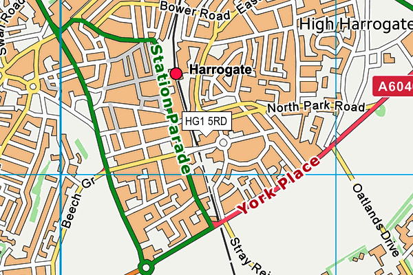 HG1 5RD map - OS VectorMap District (Ordnance Survey)