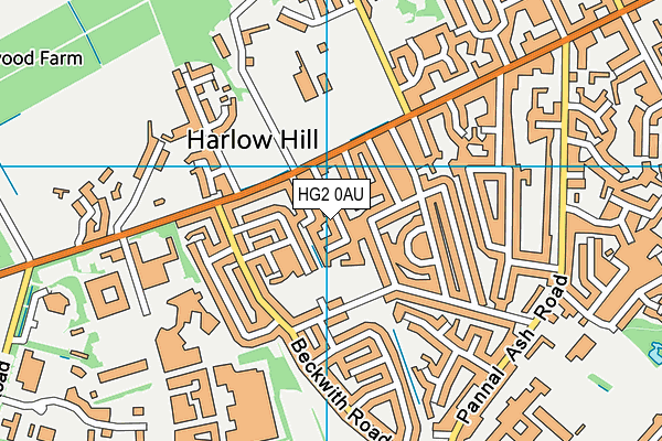 HG2 0AU map - OS VectorMap District (Ordnance Survey)