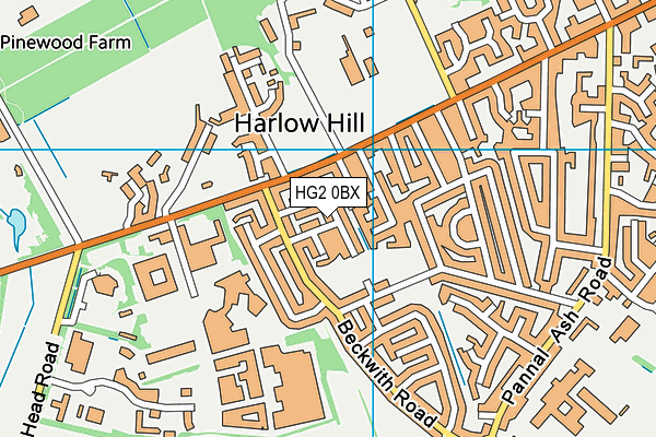 HG2 0BX map - OS VectorMap District (Ordnance Survey) HG2 0BX map - OS VectorMap District (Ordnance Survey)
