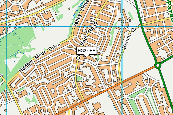 HG2 0HE map - OS VectorMap District (Ordnance Survey) HG2 0HE map - OS VectorMap District (Ordnance Survey)