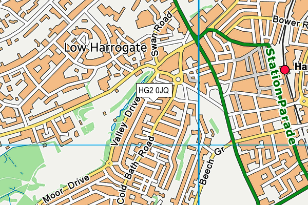 HG2 0JQ map - OS VectorMap District (Ordnance Survey) HG2 0JQ map - OS VectorMap District (Ordnance Survey)