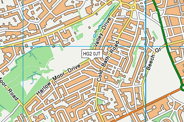 HG2 0JT map - OS VectorMap District (Ordnance Survey) HG2 0JT map - OS VectorMap District (Ordnance Survey)