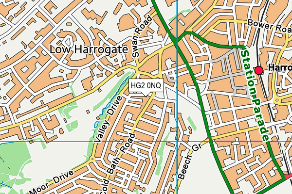 HG2 0NQ map - OS VectorMap District (Ordnance Survey) HG2 0NQ map - OS VectorMap District (Ordnance Survey)