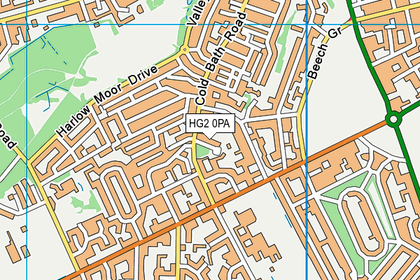 HG2 0PA map - OS VectorMap District (Ordnance Survey) HG2 0PA map - OS VectorMap District (Ordnance Survey)