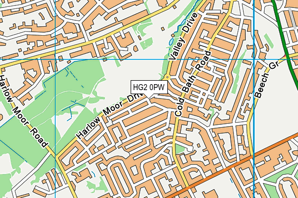 HG2 0PW map - OS VectorMap District (Ordnance Survey) HG2 0PW map - OS VectorMap District (Ordnance Survey)