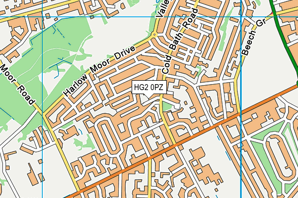 HG2 0PZ map - OS VectorMap District (Ordnance Survey) HG2 0PZ map - OS VectorMap District (Ordnance Survey)