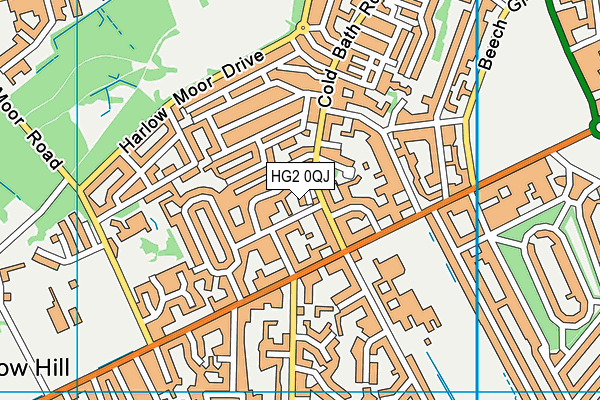 HG2 0QJ map - OS VectorMap District (Ordnance Survey) HG2 0QJ map - OS VectorMap District (Ordnance Survey)