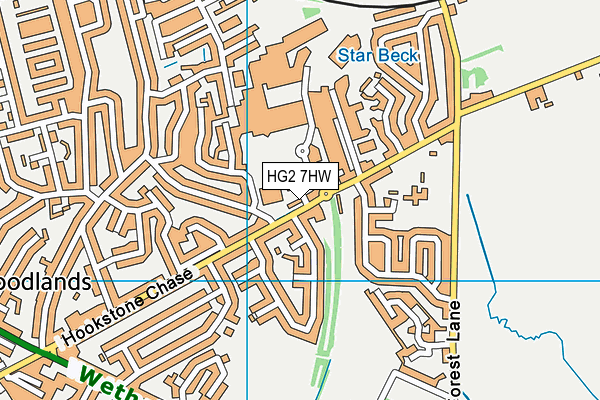 HG2 7HW map - OS VectorMap District (Ordnance Survey) HG2 7HW map - OS VectorMap District (Ordnance Survey)