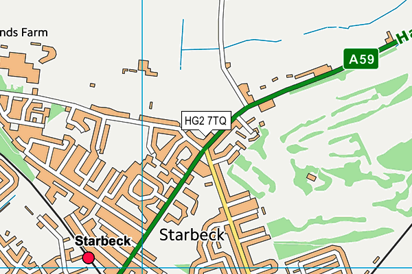 HG2 7TQ map - OS VectorMap District (Ordnance Survey)