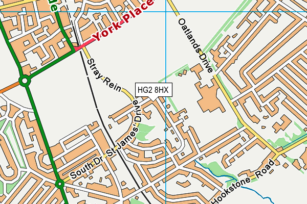 HG2 8HX map - OS VectorMap District (Ordnance Survey)