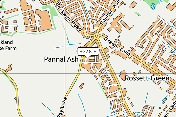 HG2 9JH map - OS VectorMap District (Ordnance Survey)