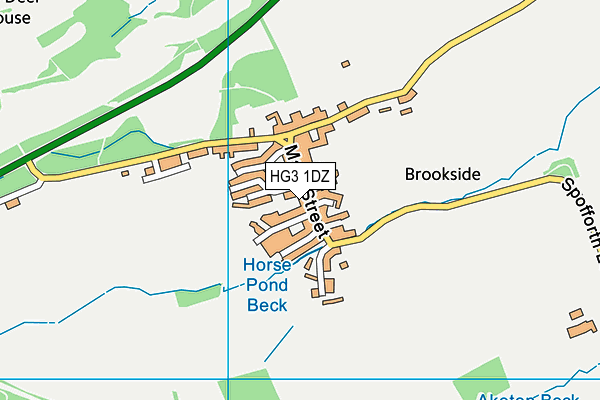 HG3 1DZ map - OS VectorMap District (Ordnance Survey) HG3 1DZ map - OS VectorMap District (Ordnance Survey)
