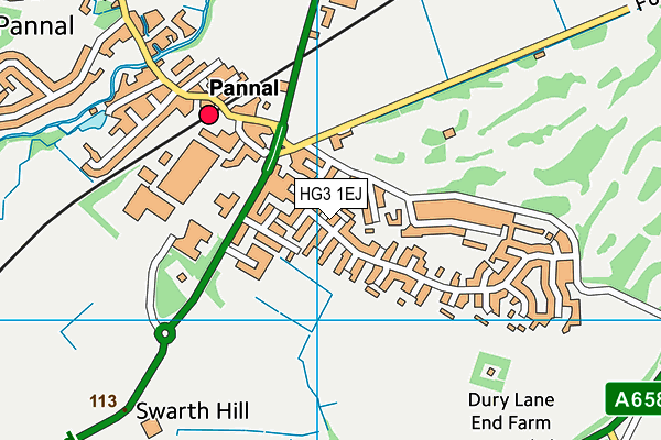 HG3 1EJ map - OS VectorMap District (Ordnance Survey)