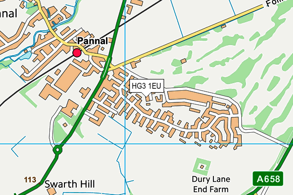 HG3 1EU map - OS VectorMap District (Ordnance Survey)