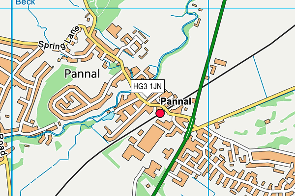 HG3 1JN map - OS VectorMap District (Ordnance Survey) HG3 1JN map - OS VectorMap District (Ordnance Survey)