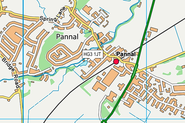 HG3 1JT map - OS VectorMap District (Ordnance Survey)