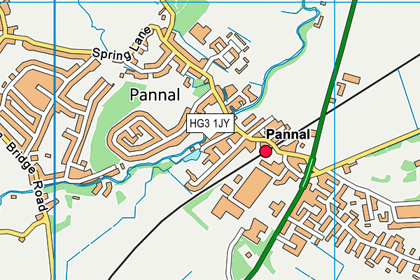 HG3 1JY map - OS VectorMap District (Ordnance Survey)