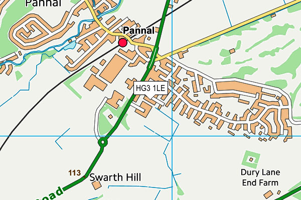HG3 1LE map - OS VectorMap District (Ordnance Survey)