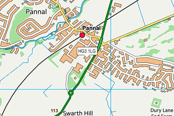 HG3 1LG map - OS VectorMap District (Ordnance Survey)