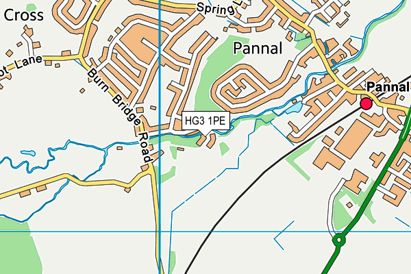 HG3 1PE map - OS VectorMap District (Ordnance Survey)
