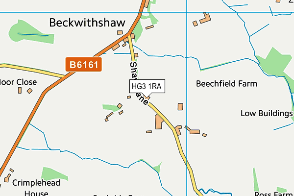 HG3 1RA map - OS VectorMap District (Ordnance Survey)