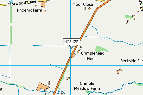HG3 1ZE map - OS VectorMap District (Ordnance Survey) HG3 1ZE map - OS VectorMap District (Ordnance Survey)