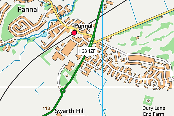HG3 1ZF map - OS VectorMap District (Ordnance Survey) HG3 1ZF map - OS VectorMap District (Ordnance Survey)