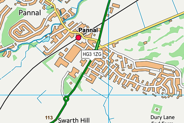 HG3 1ZG map - OS VectorMap District (Ordnance Survey) HG3 1ZG map - OS VectorMap District (Ordnance Survey)