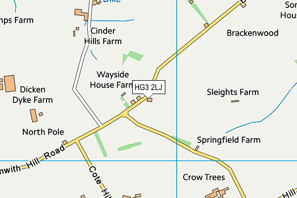 HG3 2LJ map - OS VectorMap District (Ordnance Survey)