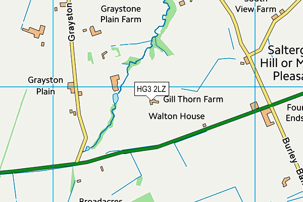 HG3 2LZ map - OS VectorMap District (Ordnance Survey)