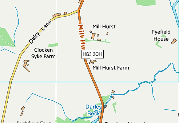 HG3 2QH map - OS VectorMap District (Ordnance Survey)