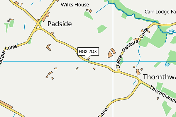 HG3 2QX map - OS VectorMap District (Ordnance Survey)