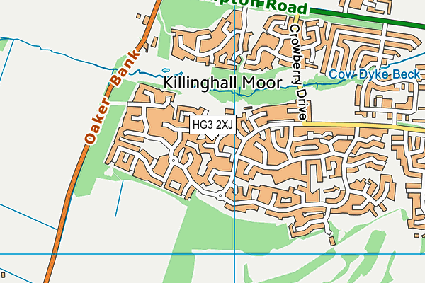 HG3 2XJ map - OS VectorMap District (Ordnance Survey)