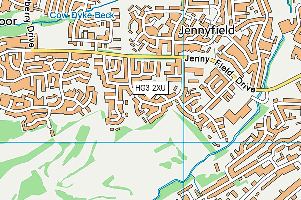 HG3 2XU map - OS VectorMap District (Ordnance Survey)