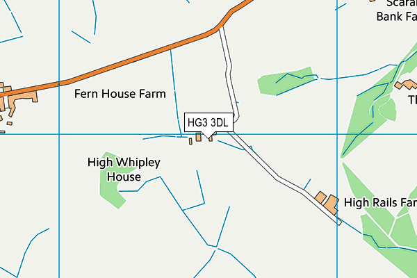 HG3 3DL map - OS VectorMap District (Ordnance Survey) HG3 3DL map - OS VectorMap District (Ordnance Survey)