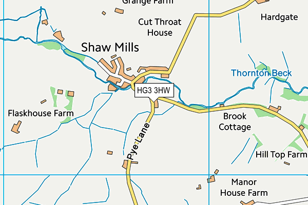 HG3 3HW map - OS VectorMap District (Ordnance Survey)