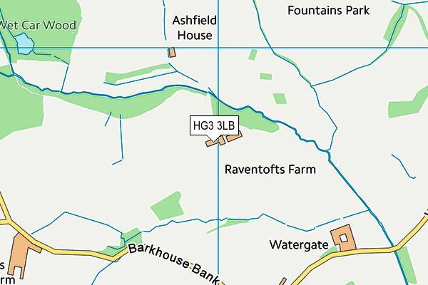 HG3 3LB map - OS VectorMap District (Ordnance Survey)